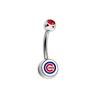 Chicago Cubs Red Swarovski Crystal Classic Style MLB Belly Ring