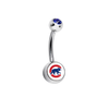 Chicago Cubs Style 2 Blue Swarovski Crystal Classic Style MLB Belly Ring