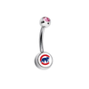 Chicago Cubs Style 2 Pink Swarovski Crystal Classic Style MLB Belly Ring