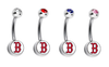 Boston Red Sox B Logo Swarovski Crystal Classic Style MLB Belly Ring
