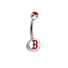 Boston Red Sox B Logo Red Swarovski Crystal Classic Style MLB Belly Ring