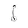 Chicago White Sox Black Swarovski Crystal Classic Style MLB Belly Ring