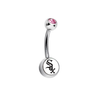 Chicago White Sox Pink Swarovski Crystal Classic Style MLB Belly Ring