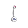 Chicago White Sox Retro Pink Swarovski Crystal Classic Style MLB Belly Ring