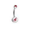 Cleveland Indians Red Swarovski Crystal Classic Style MLB Belly Ring