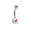 Cleveland Indians Blue Swarovski Crystal Classic Style MLB Belly Ring
