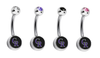 Colorado Rockies Swarovski Crystal Classic Style MLB Belly Ring