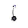Colorado Rockies Purple Swarovski Crystal Classic Style MLB Belly Ring
