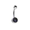 Colorado Rockies Black Swarovski Crystal Classic Style MLB Belly Ring