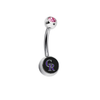Colorado Rockies Pink Swarovski Crystal Classic Style MLB Belly Ring