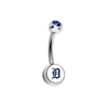 Detroit Tigers Blue Swarovski Crystal Classic Style MLB Belly Ring