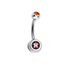 Houston Astros Orange Swarovski Crystal Classic Style MLB Belly Ring