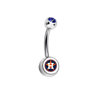 Houston Astros Blue Swarovski Crystal Classic Style MLB Belly Ring