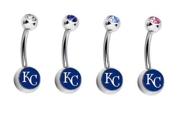 Kansas City Royals Swarovski Crystal Classic Style MLB Belly Ring