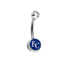 Kansas City Royals Clear Swarovski Crystal Classic Style MLB Belly Ring