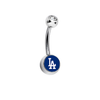Los Angeles Dodgers Clear Swarovski Crystal Classic Style MLB Belly Ring