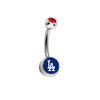 Los Angeles Dodgers Red Swarovski Crystal Classic Style MLB Belly Ring