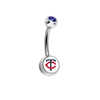 Minnesota Twins Blue Swarovski Crystal Classic Style MLB Belly Ring