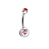 Minnesota Twins Red Swarovski Crystal Classic Style MLB Belly Ring