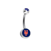 New York Mets Blue Swarovski Crystal Classic Style MLB Belly Ring