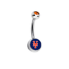New York Mets Orange Swarovski Crystal Classic Style MLB Belly Ring