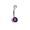 New York Mets Pink Swarovski Crystal Classic Style MLB Belly Ring