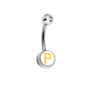 Pittsburgh Pirates Clear Swarovski Crystal Classic Style MLB Belly Ring