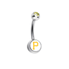 Pittsburgh Pirates Gold Swarovski Crystal Classic Style MLB Belly Ring
