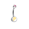 Pittsburgh Pirates Pink Swarovski Crystal Classic Style MLB Belly Ring