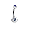 San Diego Padres Blue Swarovski Crystal Classic Style MLB Belly Ring