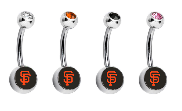 San Francisco Giants Swarovski Crystal Classic Style MLB Belly Ring