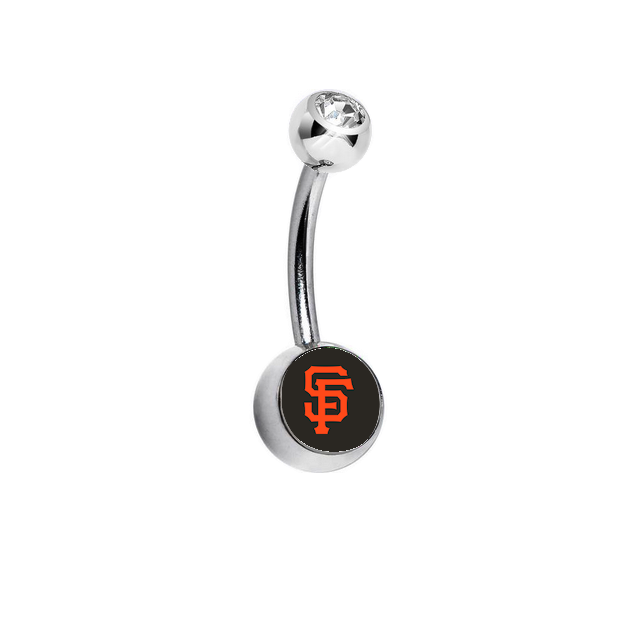 San Francisco Giants Clear Swarovski Crystal Classic Style MLB Belly Ring