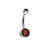 San Francisco Giants Black Swarovski Crystal Classic Style MLB Belly Ring