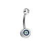Seattle Mariners Clear Swarovski Crystal Classic Style MLB Belly Ring