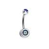 Seattle Mariners Blue Swarovski Crystal Classic Style MLB Belly Ring