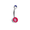 St Louis Cardinals Blue Swarovski Crystal Classic Style MLB Belly Ring
