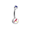 St Louis Cardinals Style 2 Blue Swarovski Crystal Classic Style MLB Belly Ring