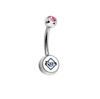 Tampa Bay Rays Pink Swarovski Crystal Classic Style MLB Belly Ring