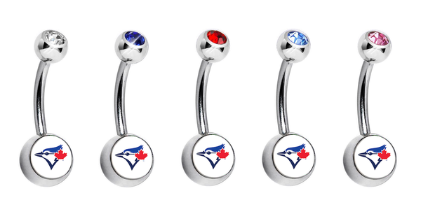 Toronto Blue Jays Swarovski Crystal Classic Style MLB Belly Ring