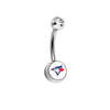 Toronto Blue Jays Clear Swarovski Crystal Classic Style MLB Belly Ring