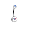 Toronto Blue Jays Light Blue Swarovski Crystal Classic Style MLB Belly Ring