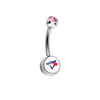 Toronto Blue Jays Pink Swarovski Crystal Classic Style MLB Belly Ring