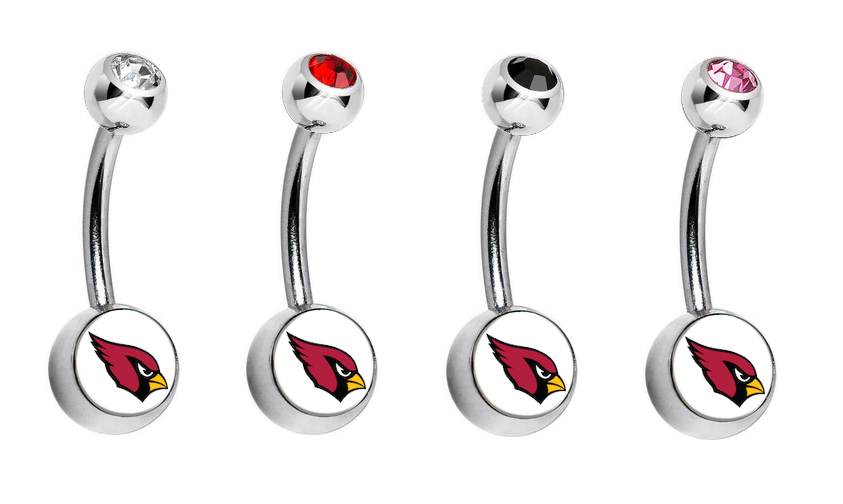 Arizona Cardinals Swarovski Crystal Classic Style NFL Belly Ring