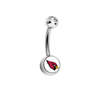 Arizona Cardinals Clear Swarovski Crystal Classic Style NFL Belly Ring