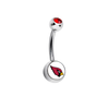 Arizona Cardinals Red Swarovski Crystal Classic Style NFL Belly Ring