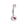 Arizona Cardinals Pink Swarovski Crystal Classic Style NFL Belly Ring
