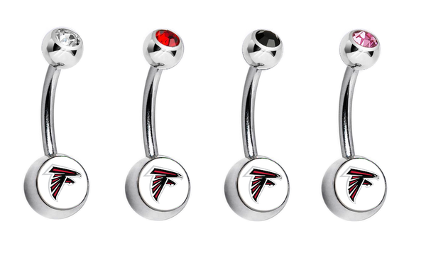 Atlanta Falcons Swarovski Crystal Classic Style NFL Belly Ring