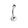 Atlanta Falcons Black Swarovski Crystal Classic Style NFL Belly Ring