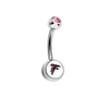Atlanta Falcons Pink Swarovski Crystal Classic Style NFL Belly Ring