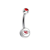 Kansas City Chiefs Red Swarovski Crystal Classic Style NFL Belly Ring